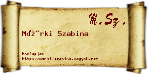 Márki Szabina névjegykártya